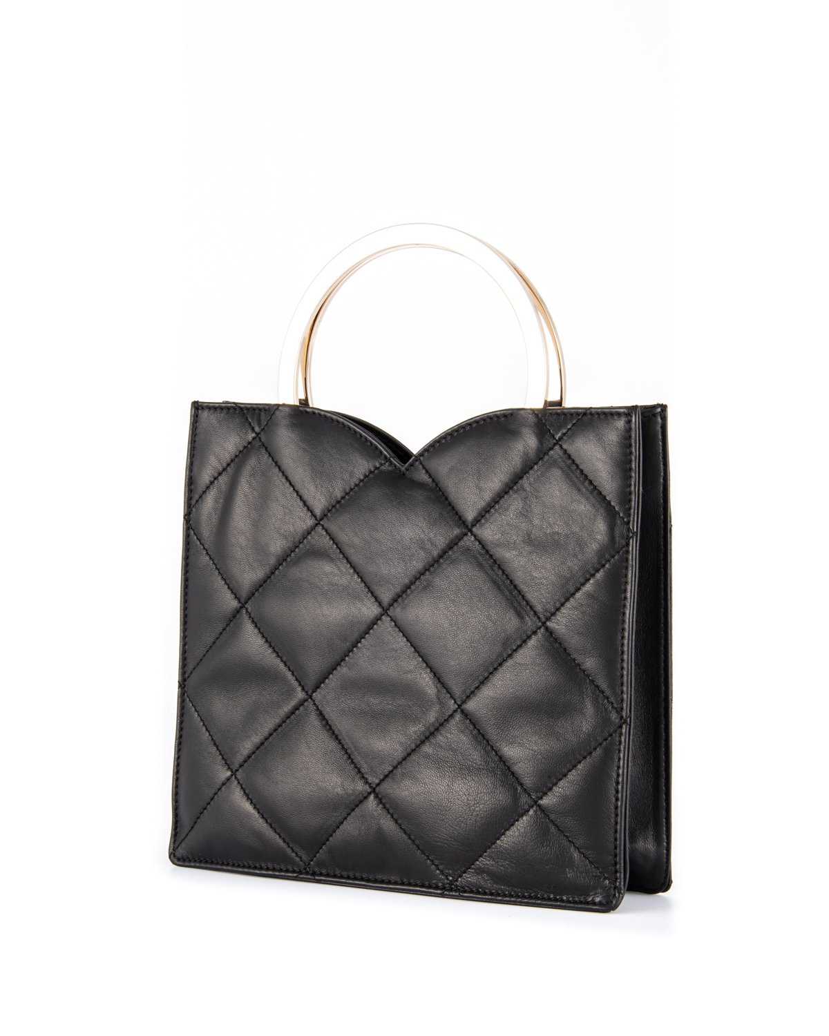 Small square bag in quilted black leather | Accessories, -40% | Genny