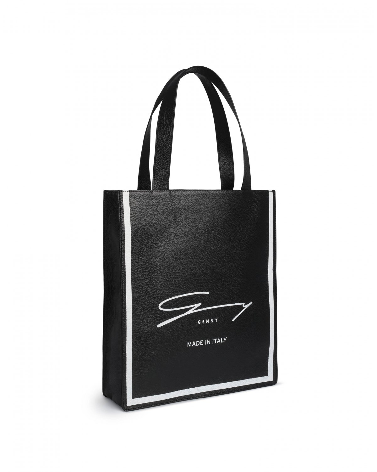 Black leather shopper bag | Accessories, -40% | Genny