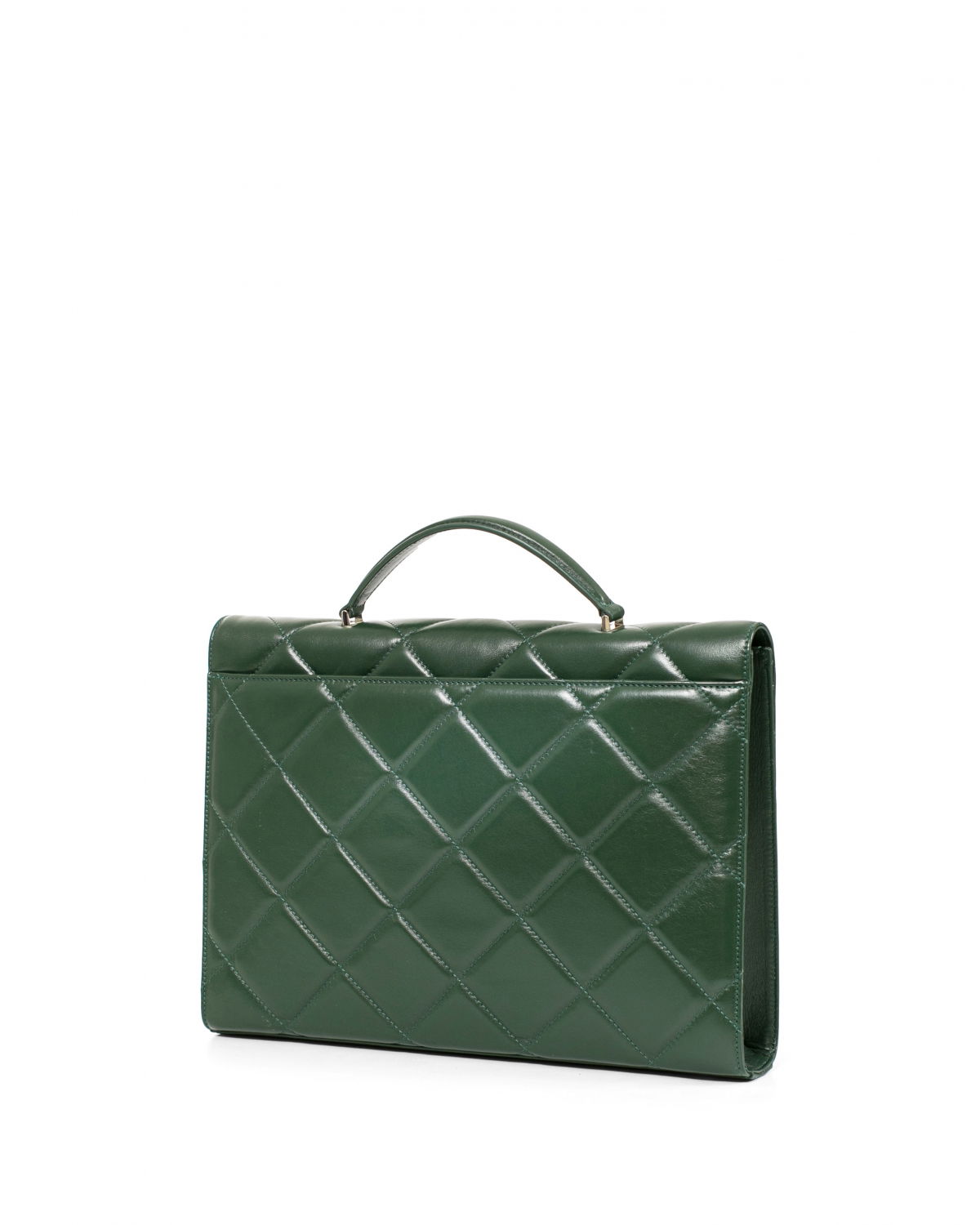 Green leather folder quilted with diamonds | Sale, -40% | Genny