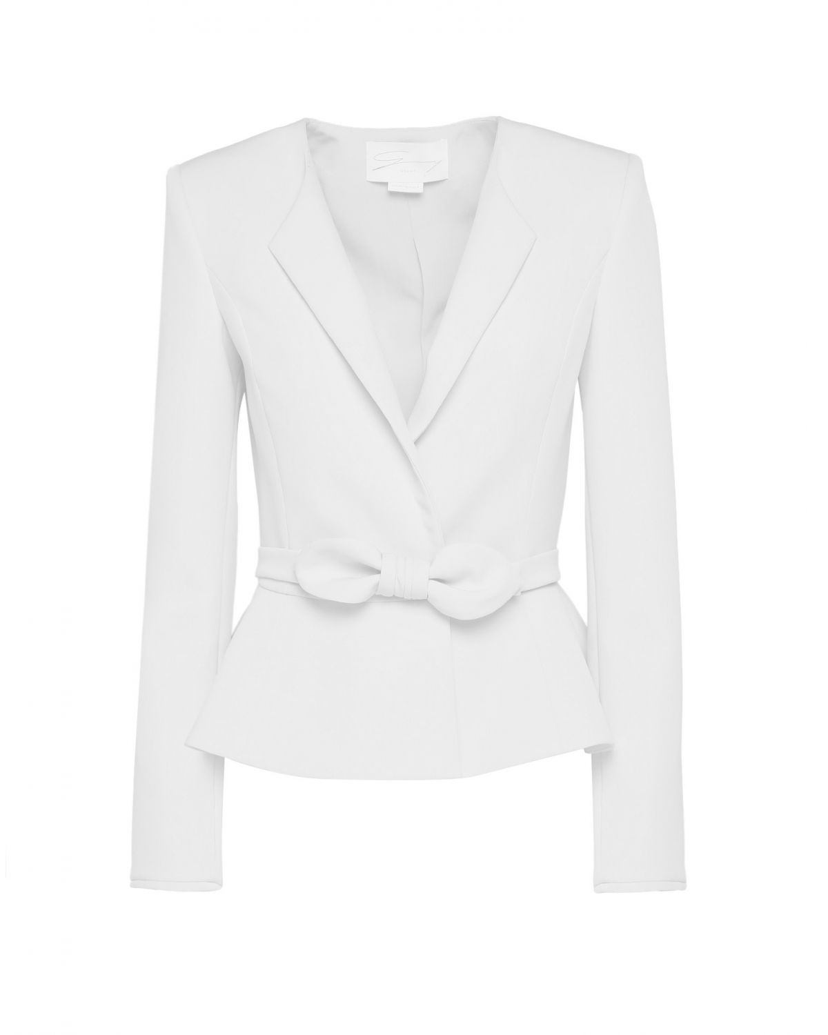 White jacket with front bow | | Genny