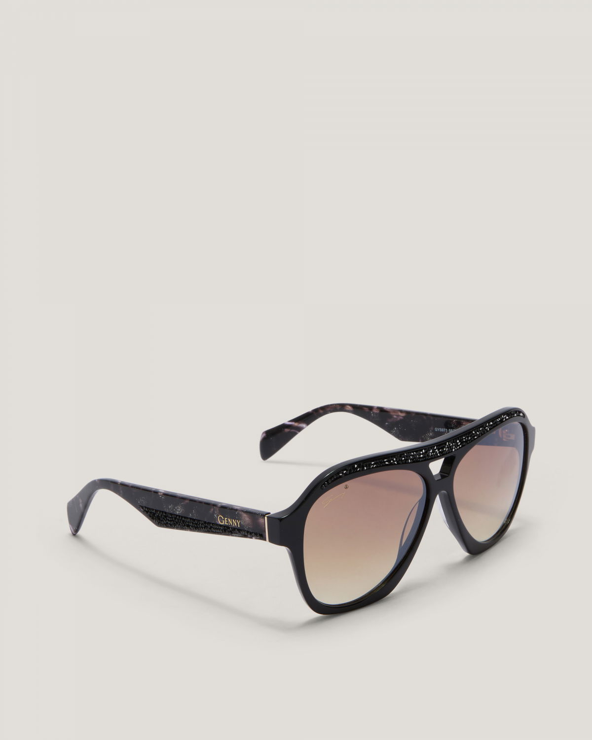 Black Aviator Sunglasses with Glitter Details | Sunglasses, Ricercabili, Gifts | Genny