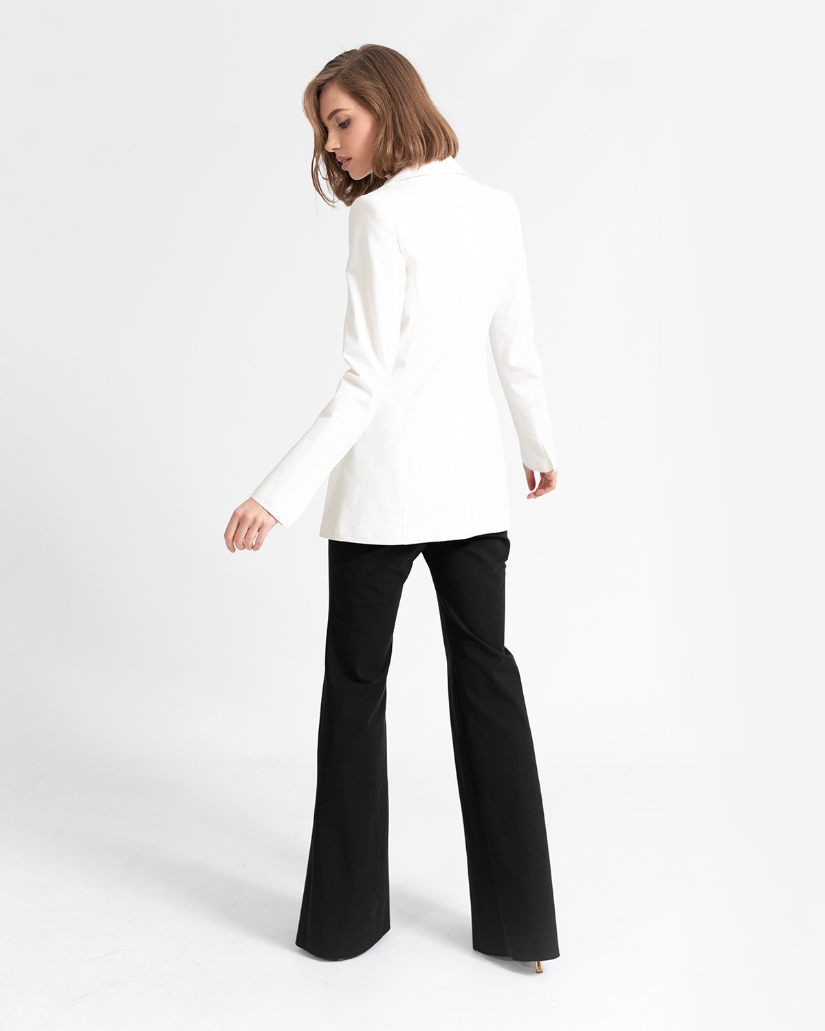 Giacca monopetto bianca in cotton stretch | | Genny