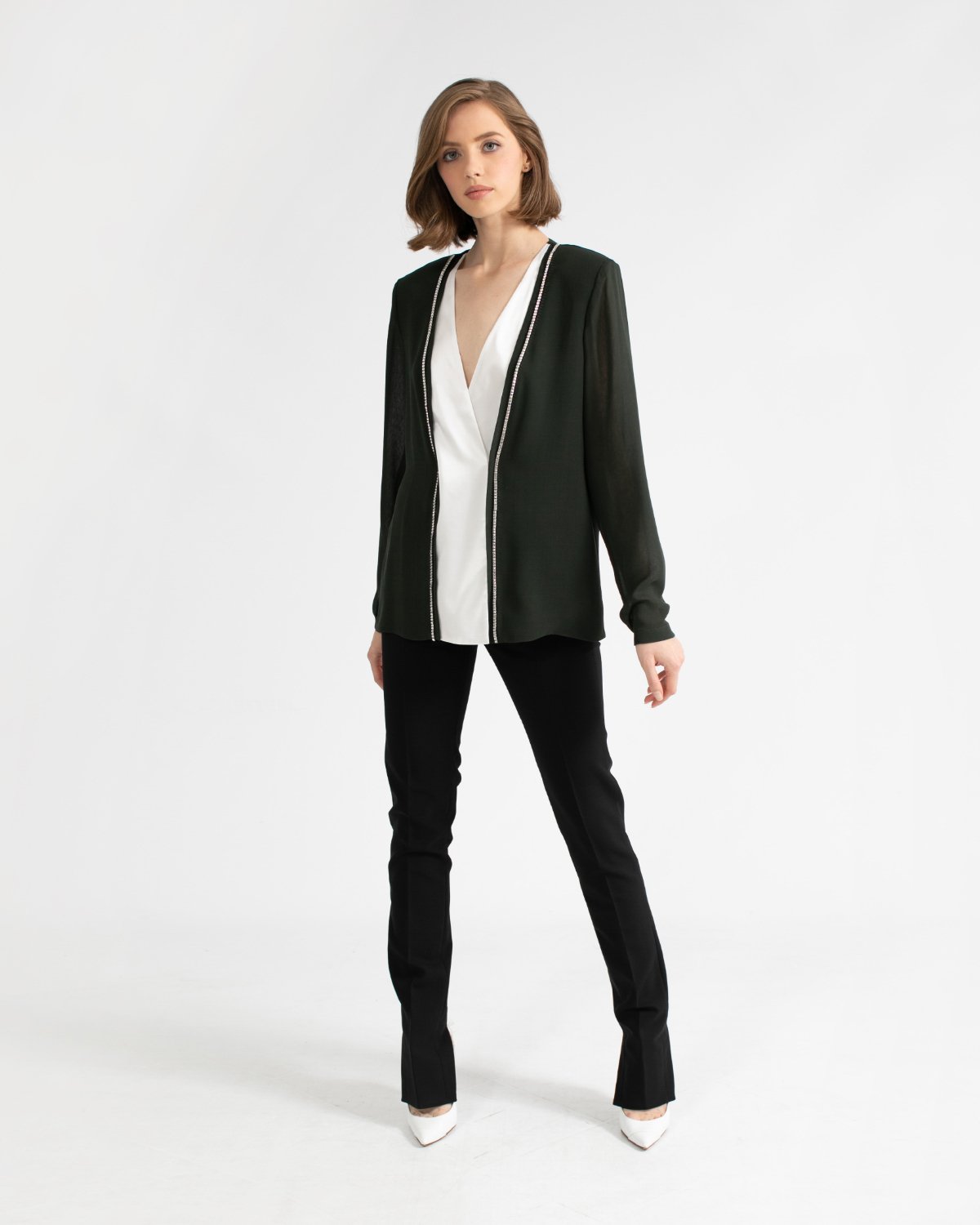 Grey double chiffon blouse | Sale, -50% | Genny
