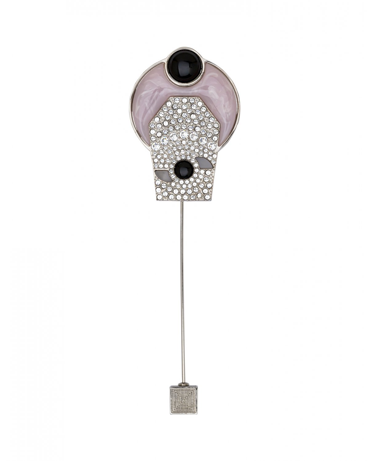 Short brooch with rhinestones and pink gems | Sale | Genny