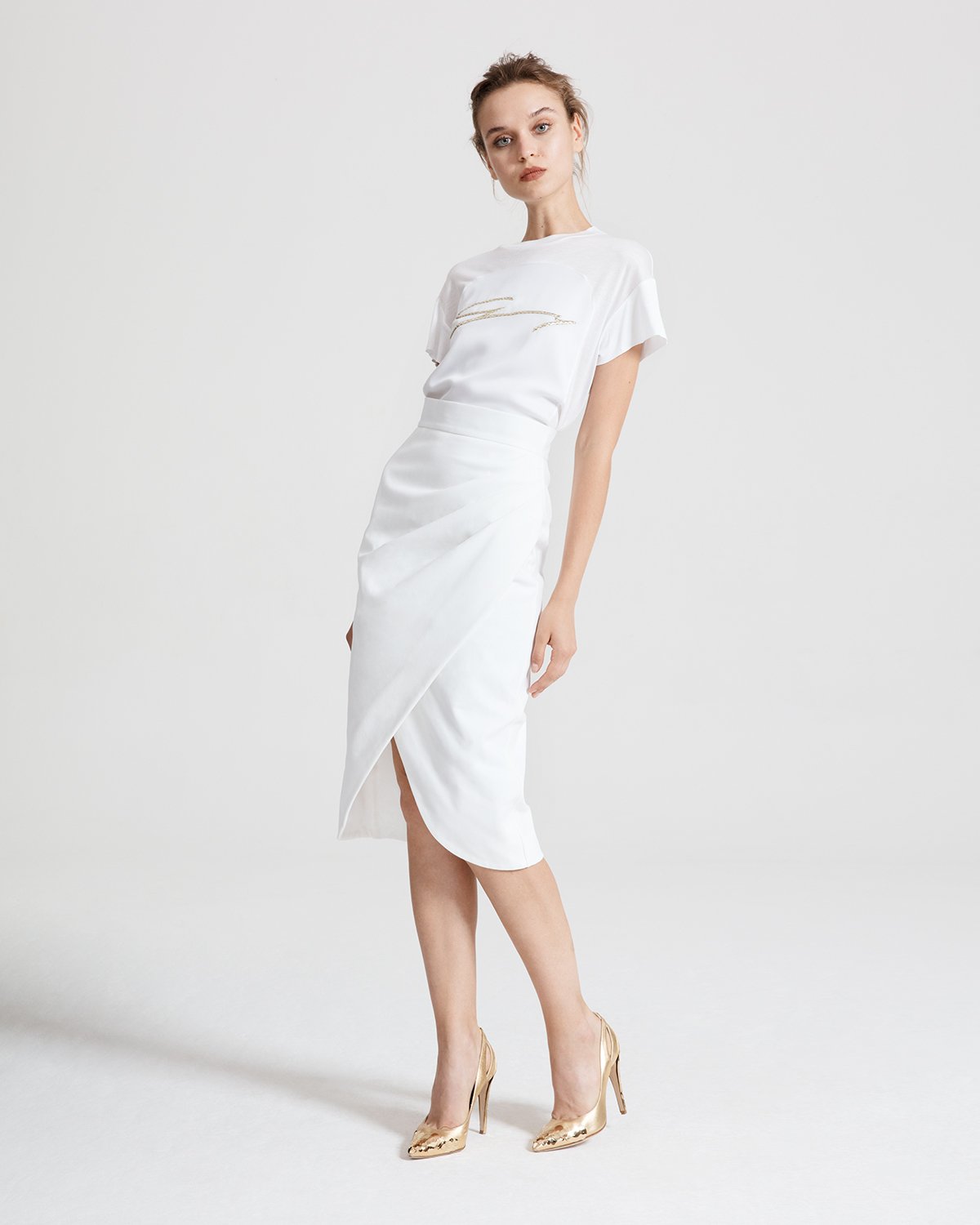 White velvet wrap skirt | -40%, Sale | Genny