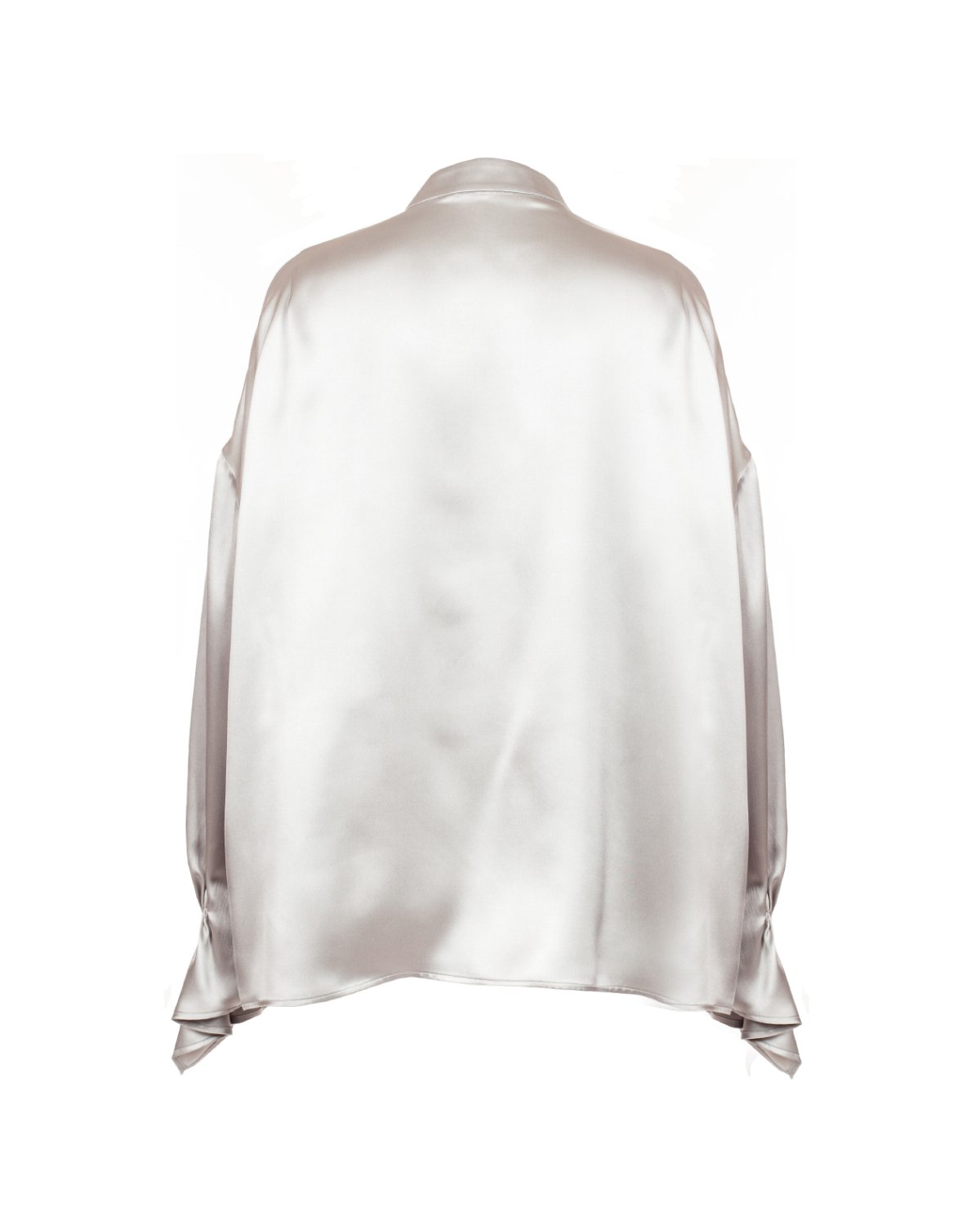 Blusa double silk in seta grigia | Guardaroba sostenibile | Genny