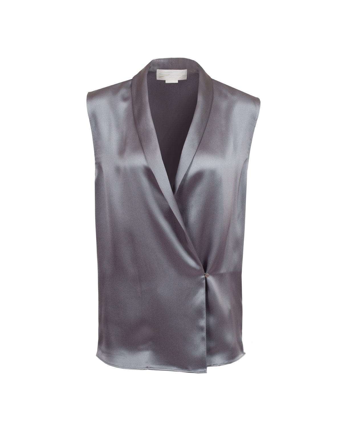 Grey sustainable silk sleeveless blouse | The sustainable wardrobe | Genny