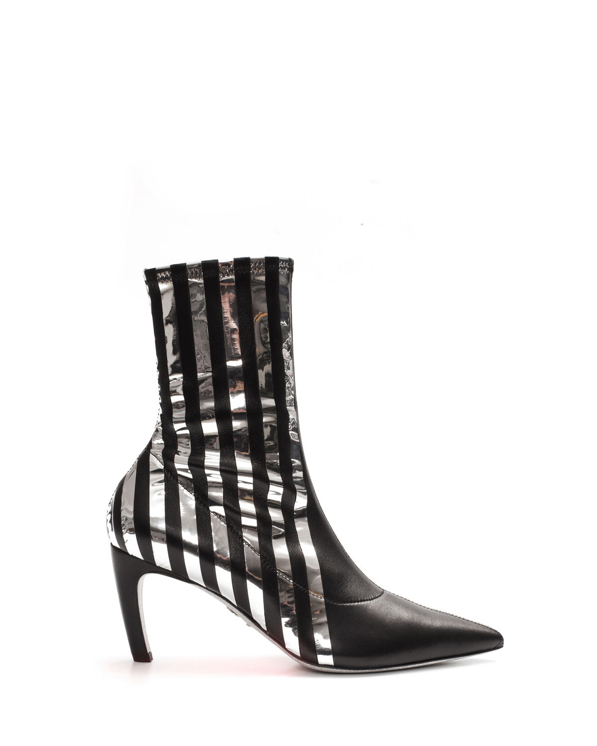 Black nappa ankle boots with laminated inserts | Sale | Genny
