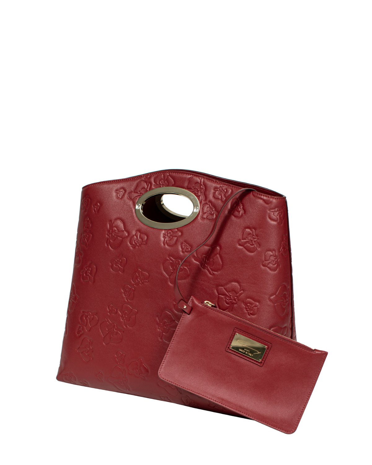 Red Embossed Sara tote bag | Accessories, Sale, -40% | Genny