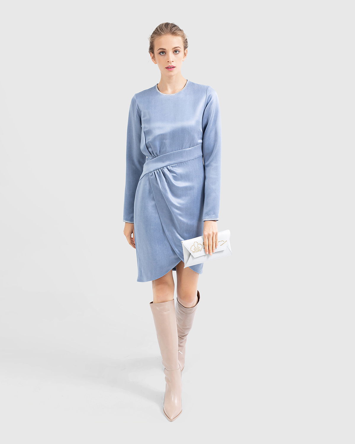 Drape asymmetric midi dress | Temporary Flash Sale | Genny