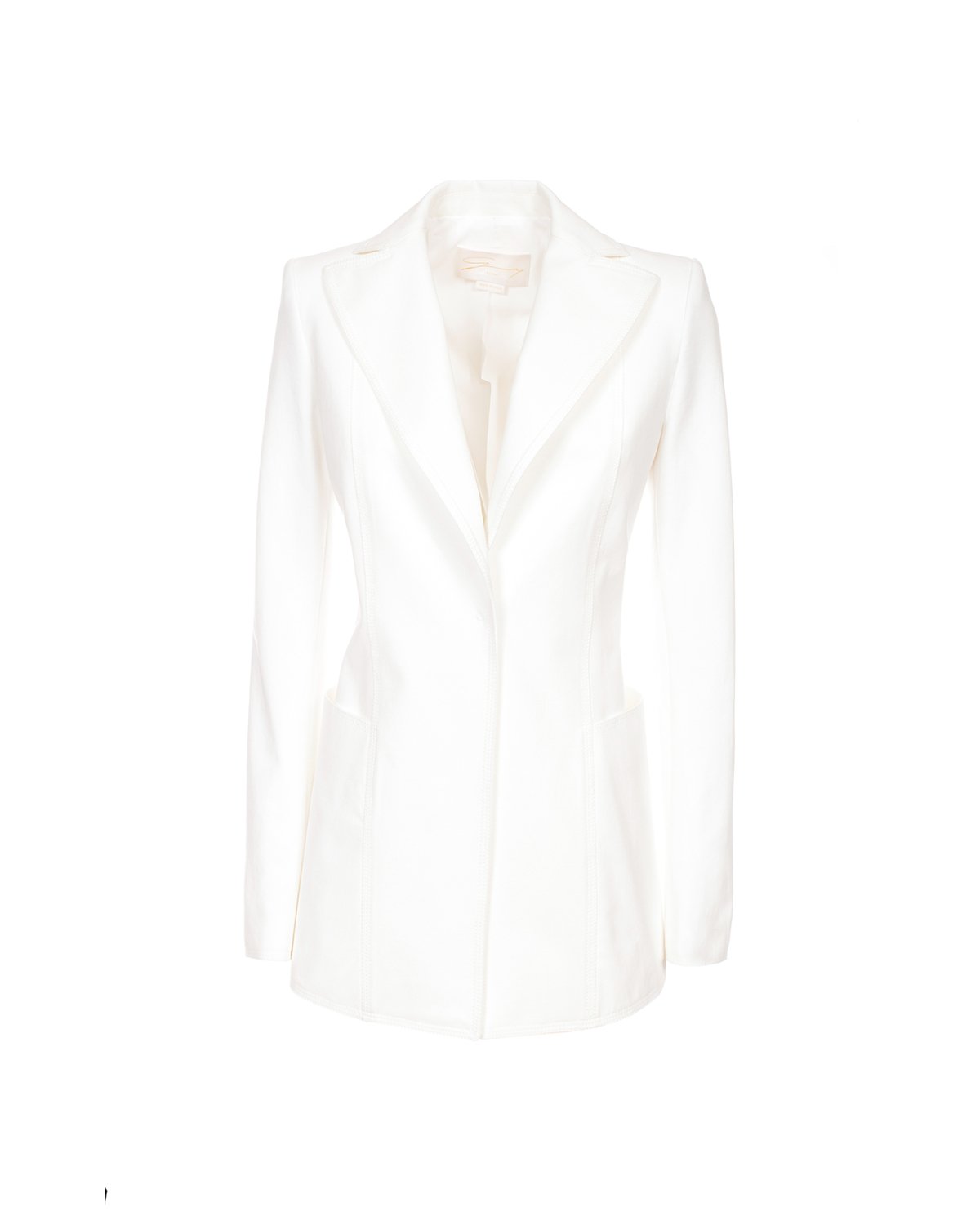Cotton stretch white jacket | | Genny