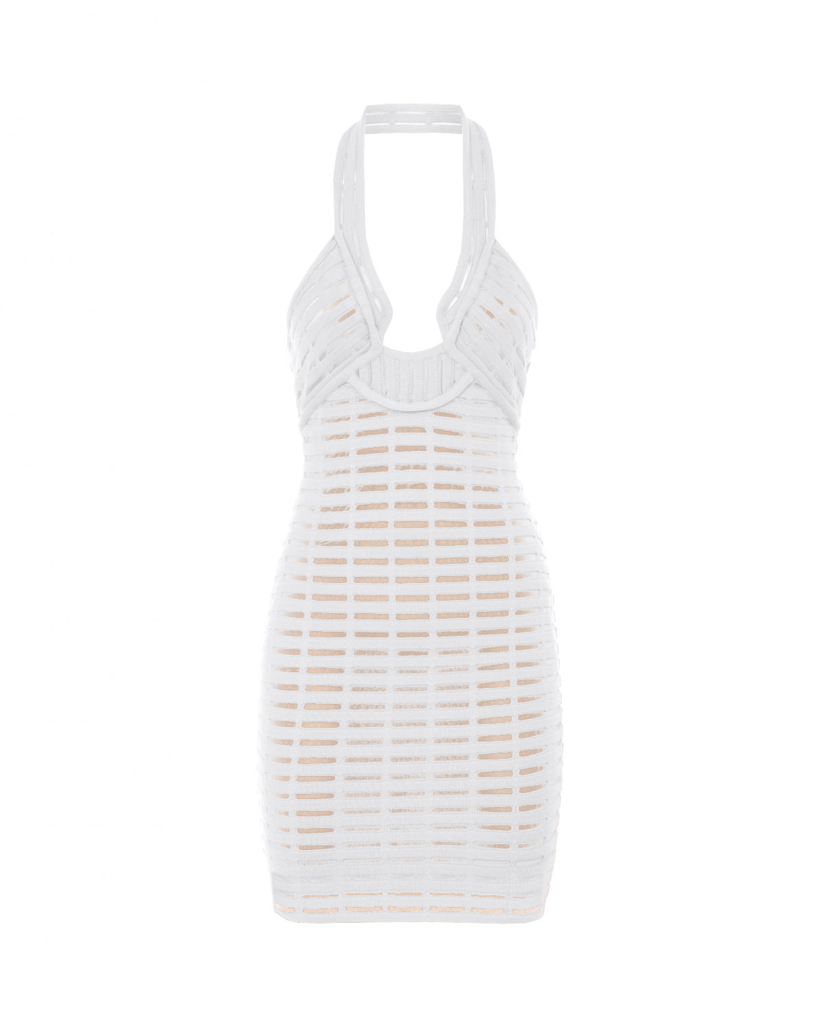 White iconic dress with halter neckline | Iconic Capsule Collection | Genny