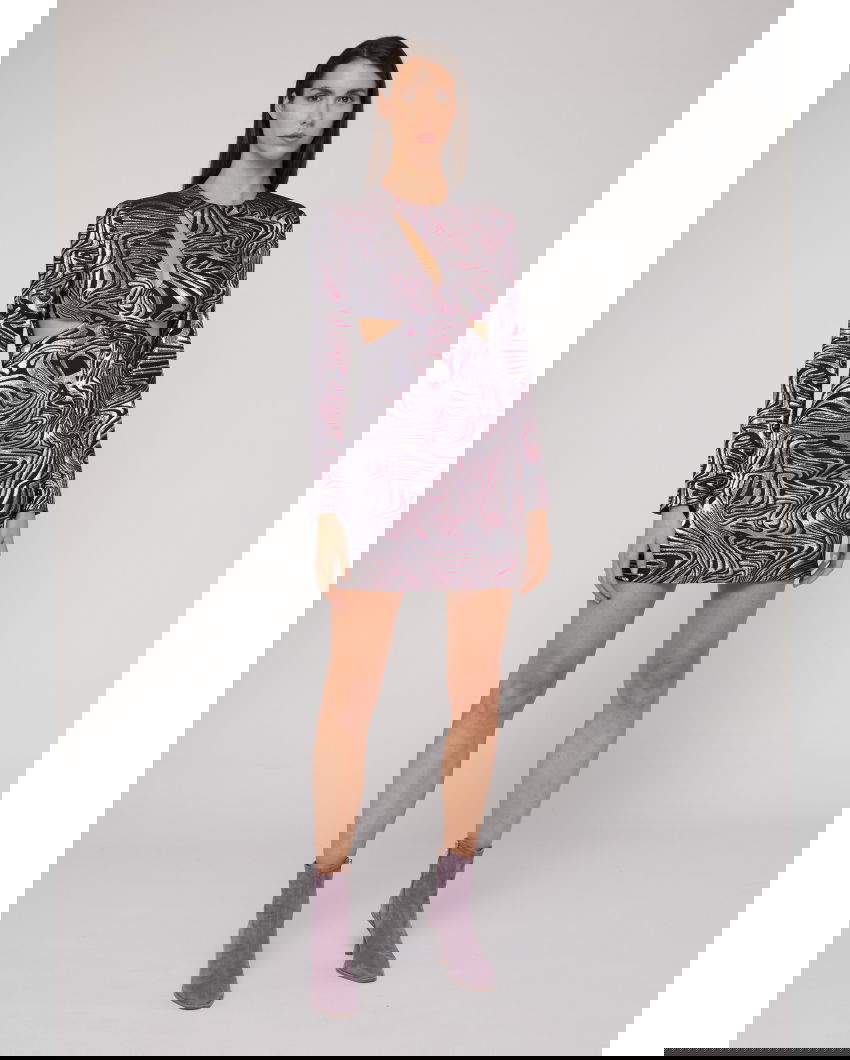 Abito animalier con cut-out