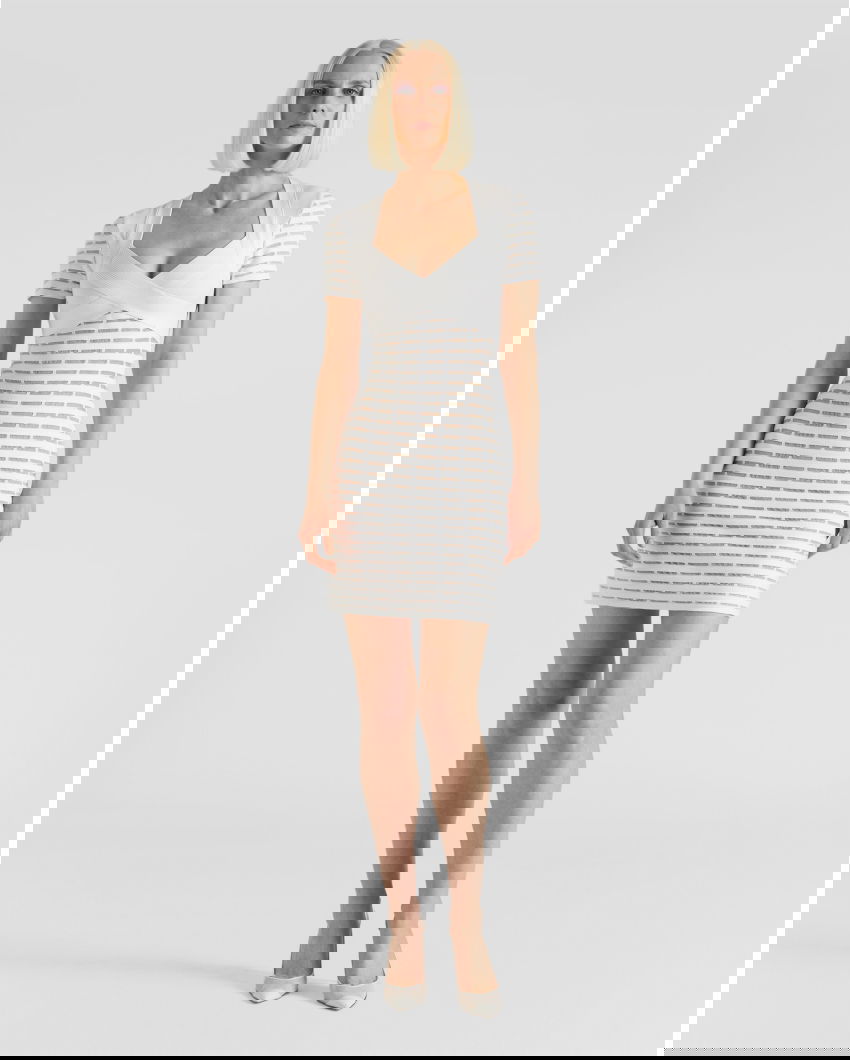Iconic dress with crossover bodice