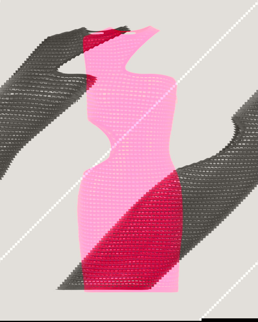 Asymmetrical fuchsia iconic dress