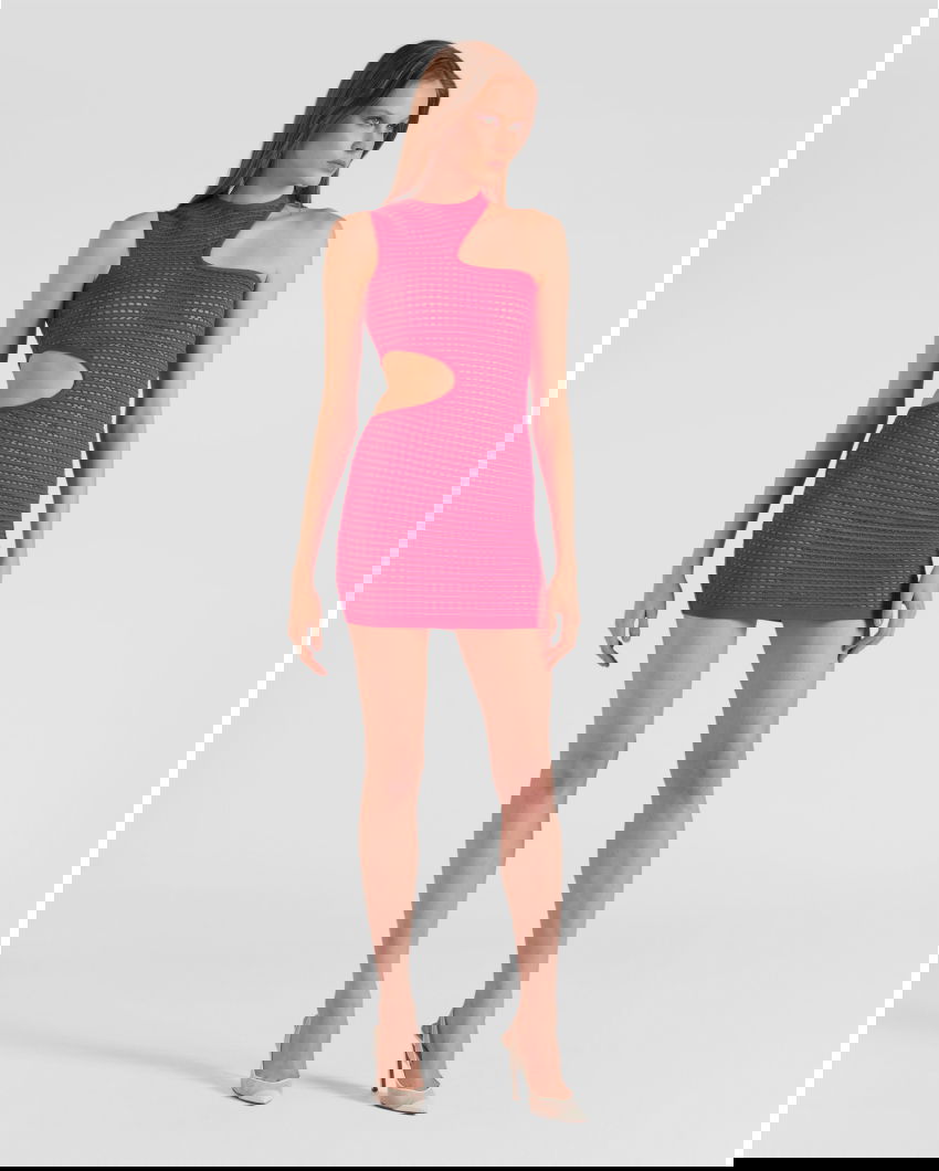 Asymmetrical fuchsia iconic dress