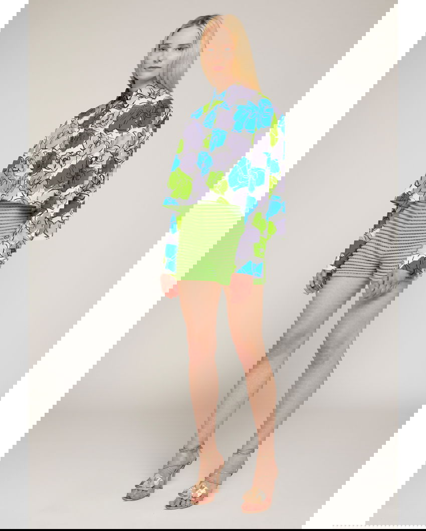 Orchid-patterned shirt