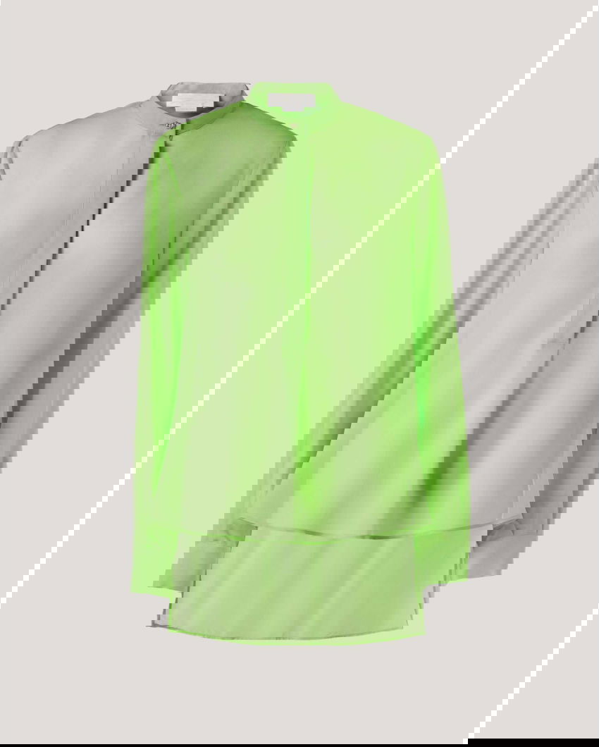 Green shirt with mandarin collar
