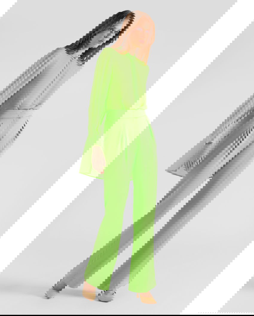 Green shirt with mandarin collar