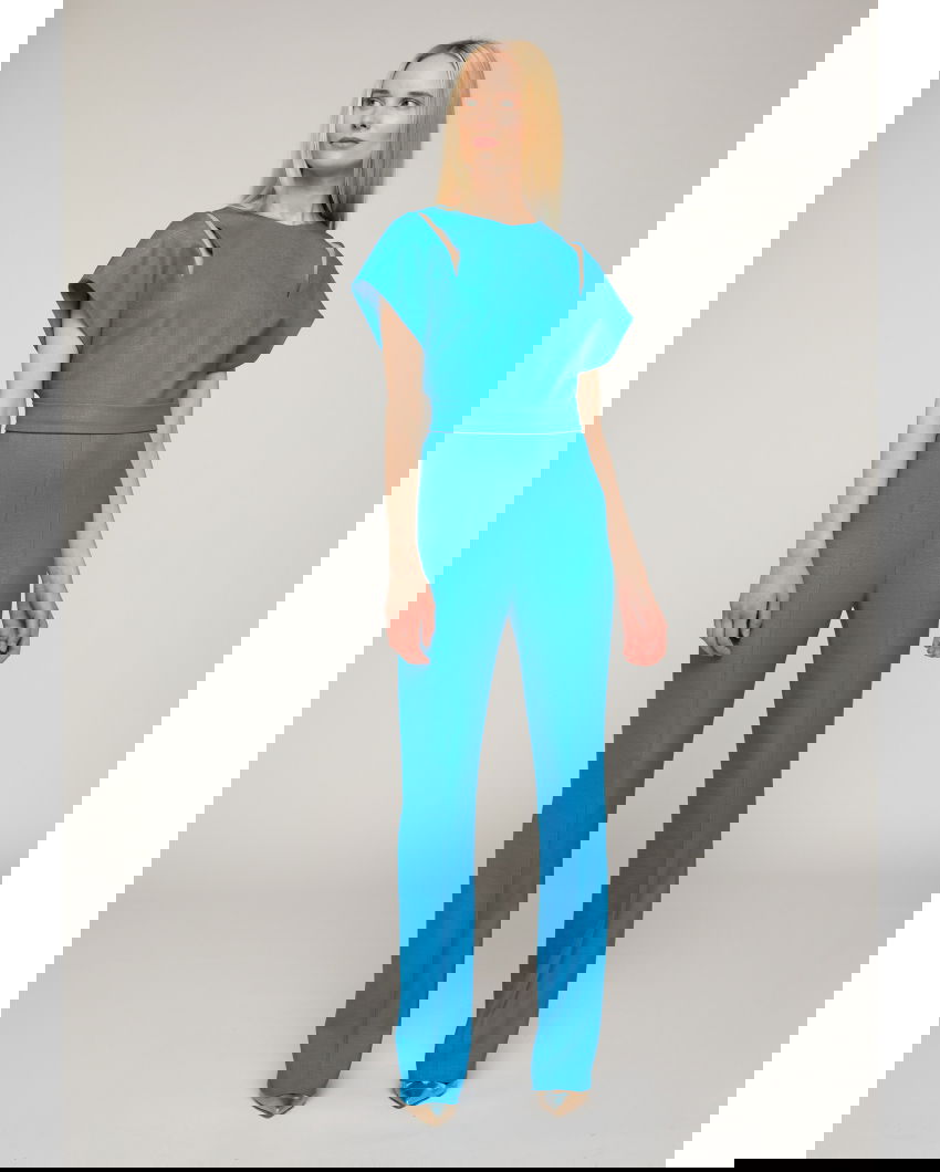 Jumpsuit with shoulder cut-outs