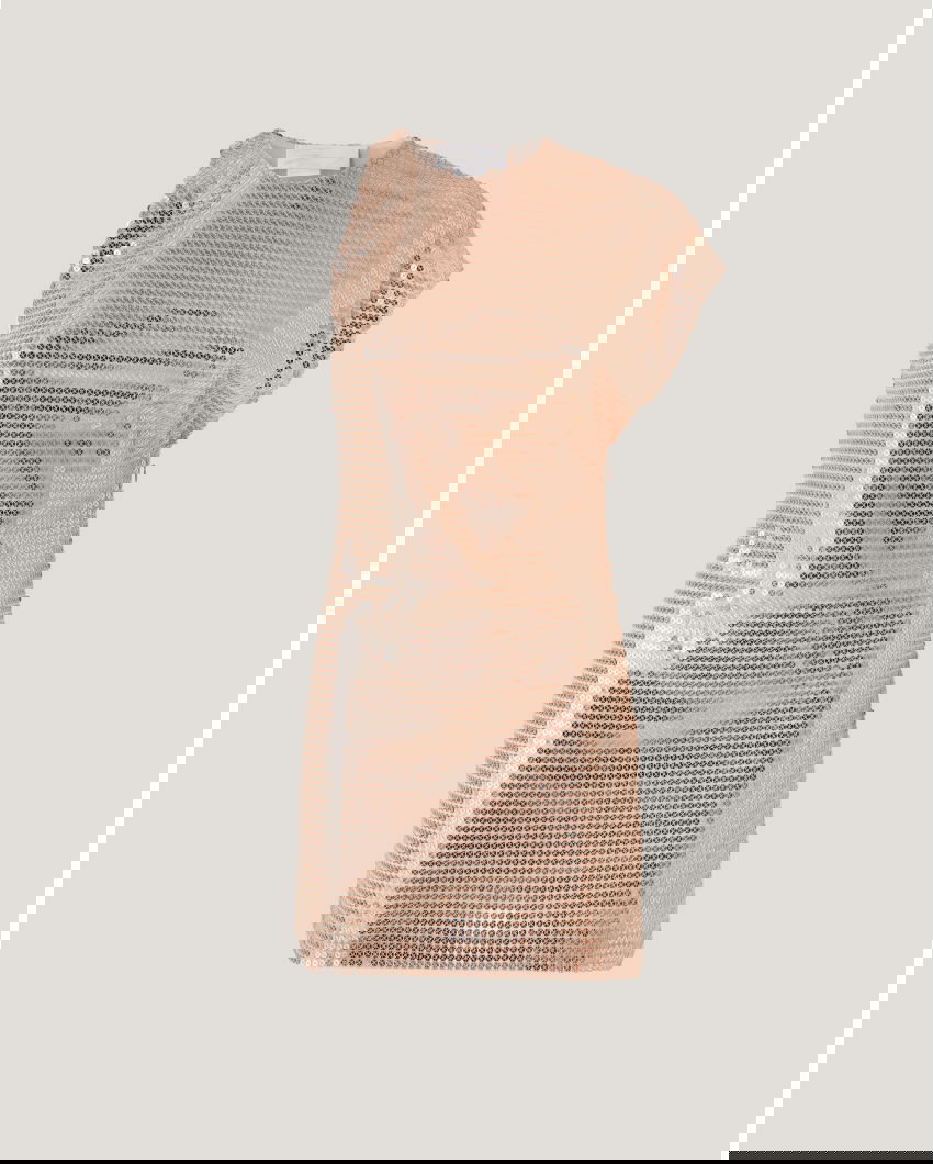 One-shoulder sequined minidress