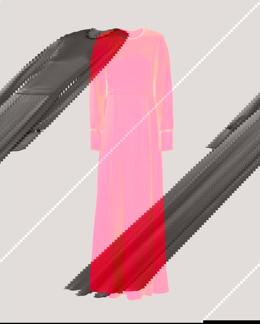Round-neck evening gown
