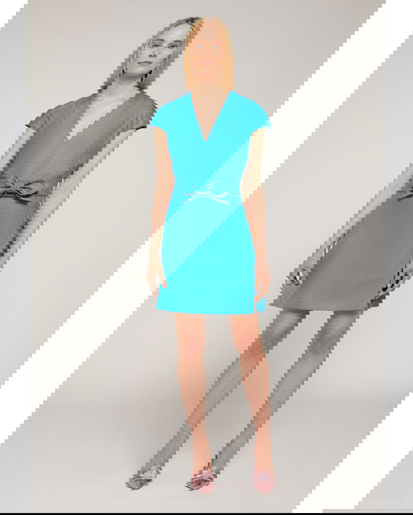 Dress with bow belt