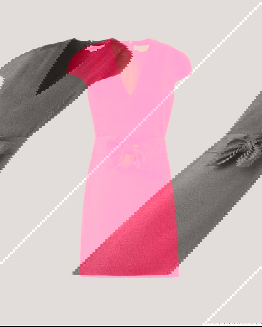 Fuchsia dress with bow belt