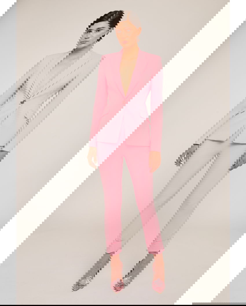 Pink jacket with tailoring button