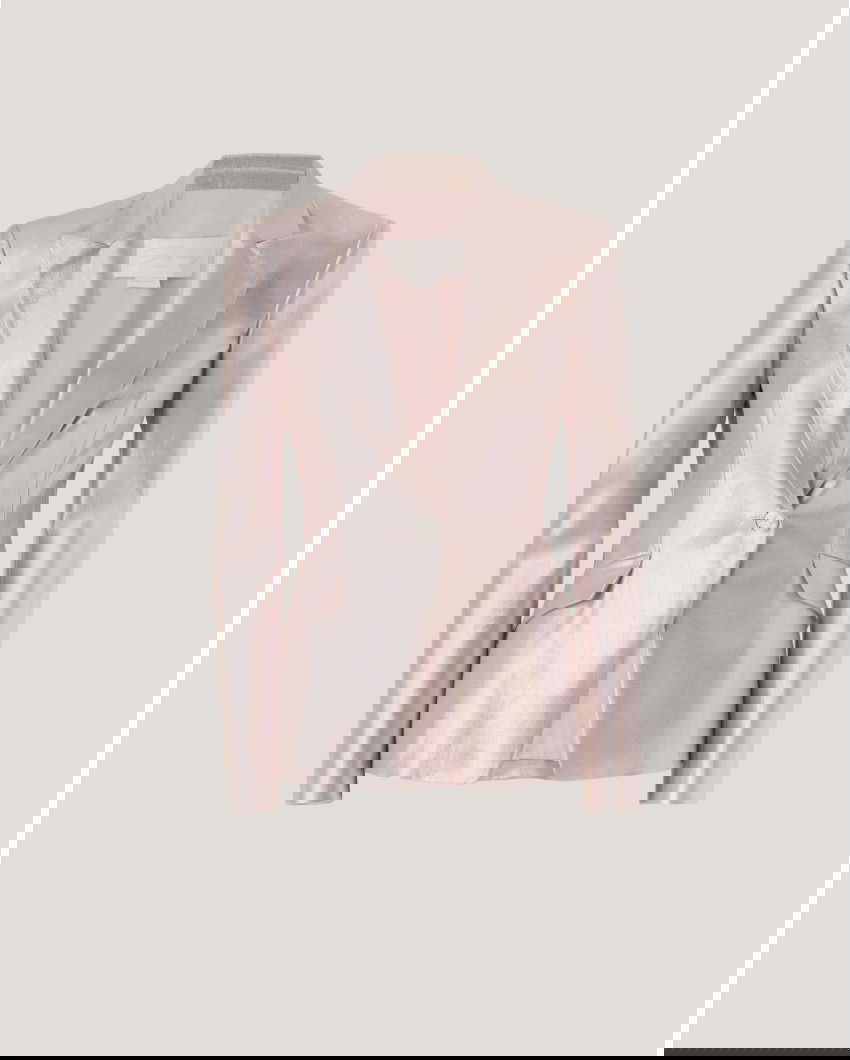Single-breasted metallic effect jacket
