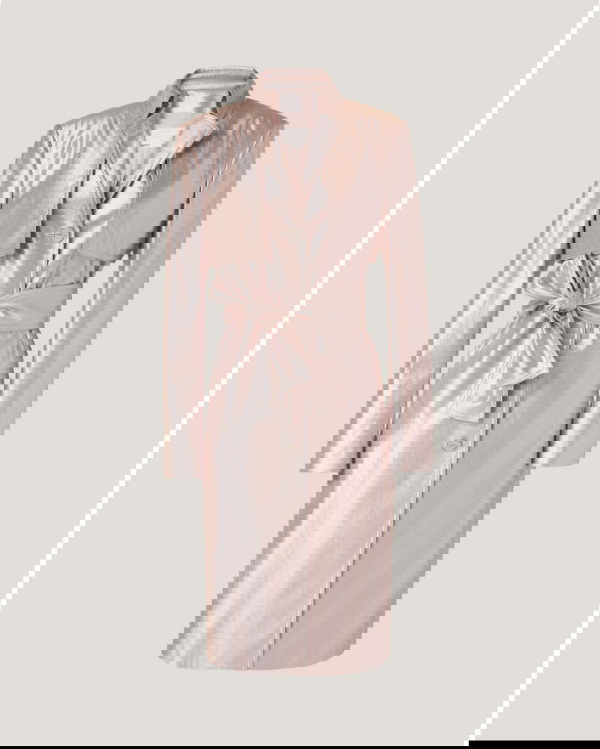 Metallic effect wide trench coat