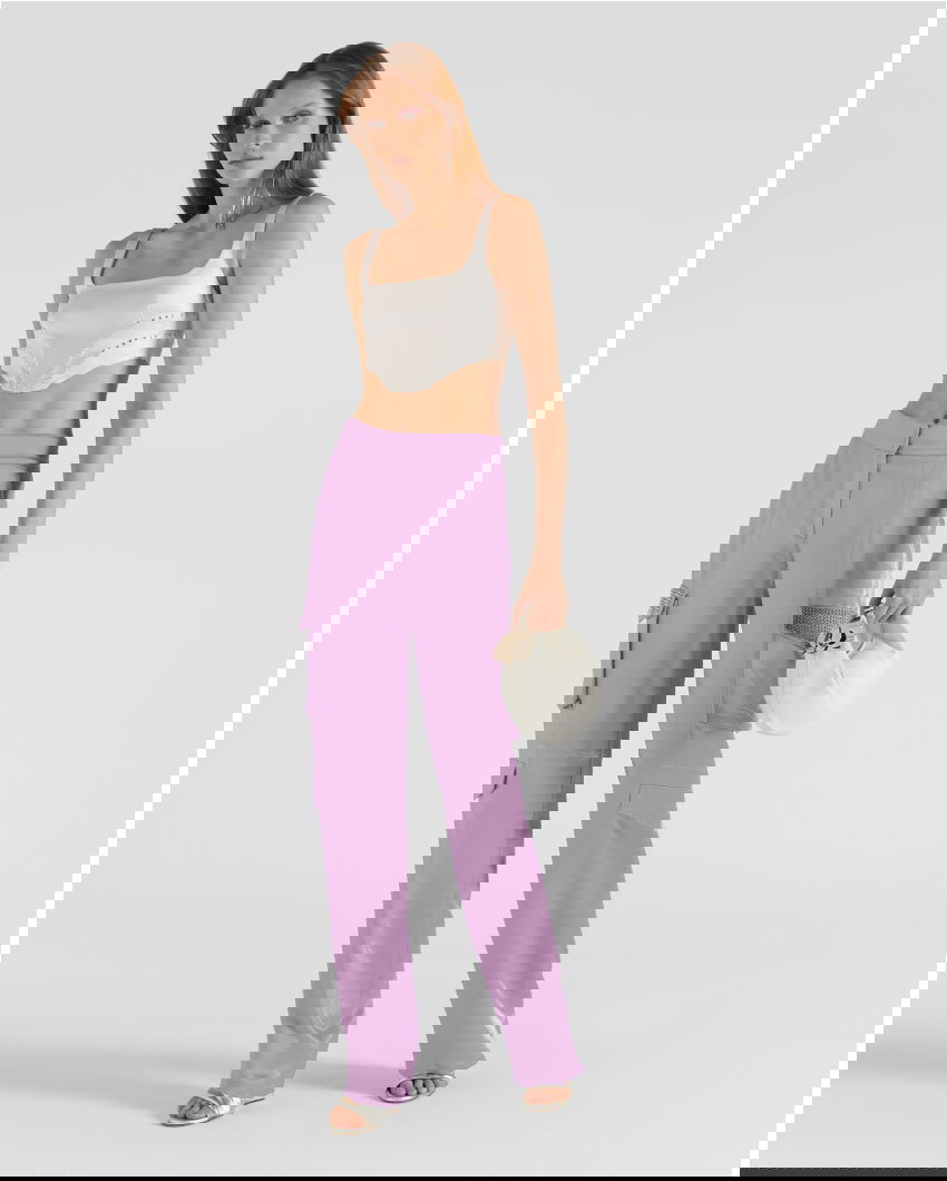 Cargo lilac pants with pearls