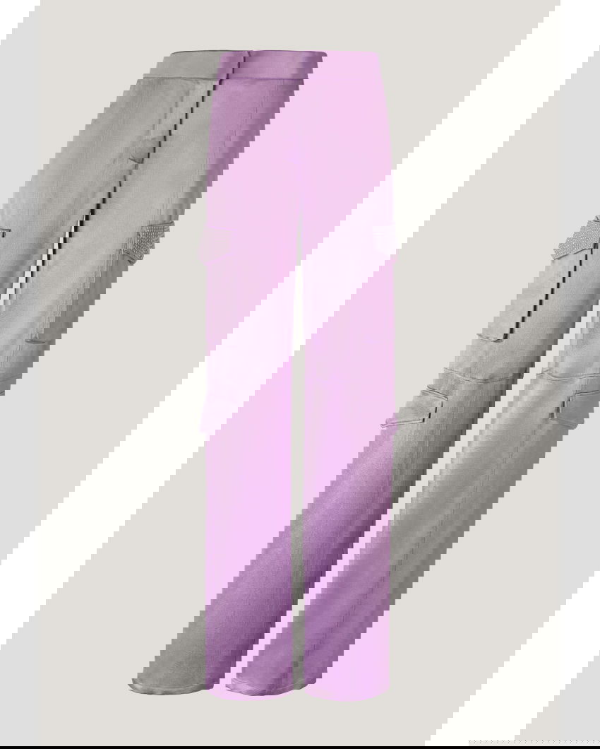 Cargo lilac pants with pearls