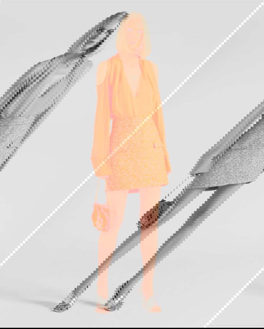 Skirt with front flaps