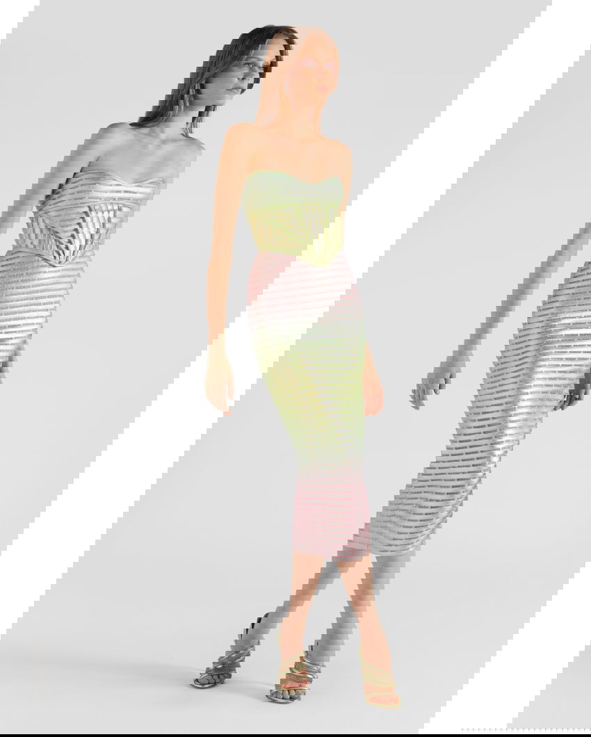 Cocktail dress with iconic patterns 