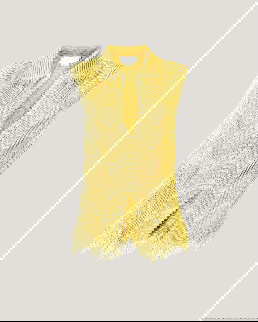 Knit fringe vest