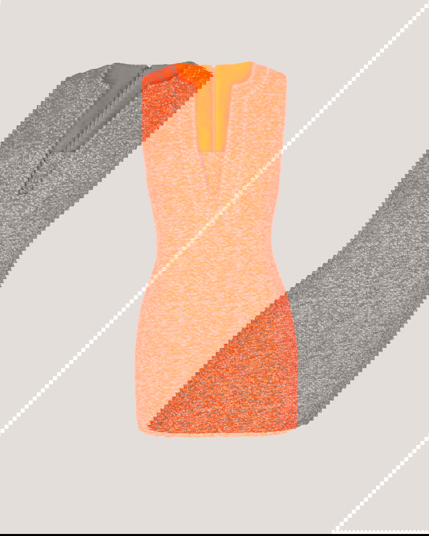 Orange Mini dress with contrasting profiles