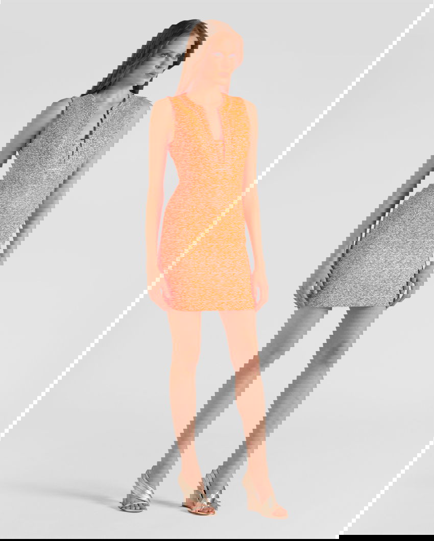 Orange Mini dress with contrasting profiles