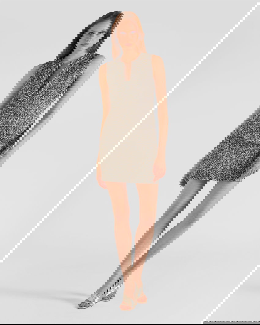 Mini dress with contrasting profiles