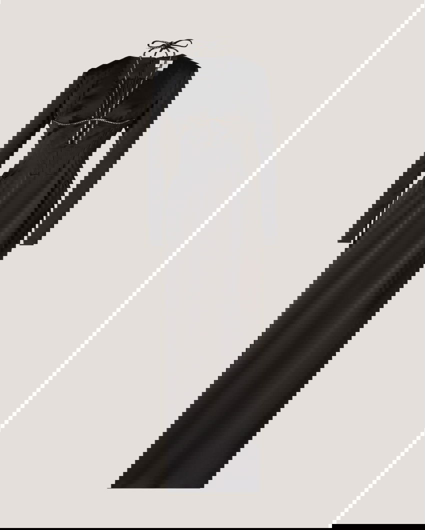 Black dress with a rhinestone weave 