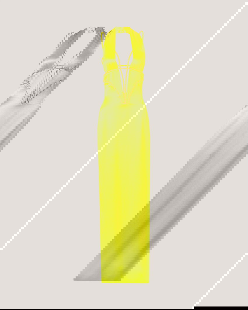Evening dress with twist and cut-outs
