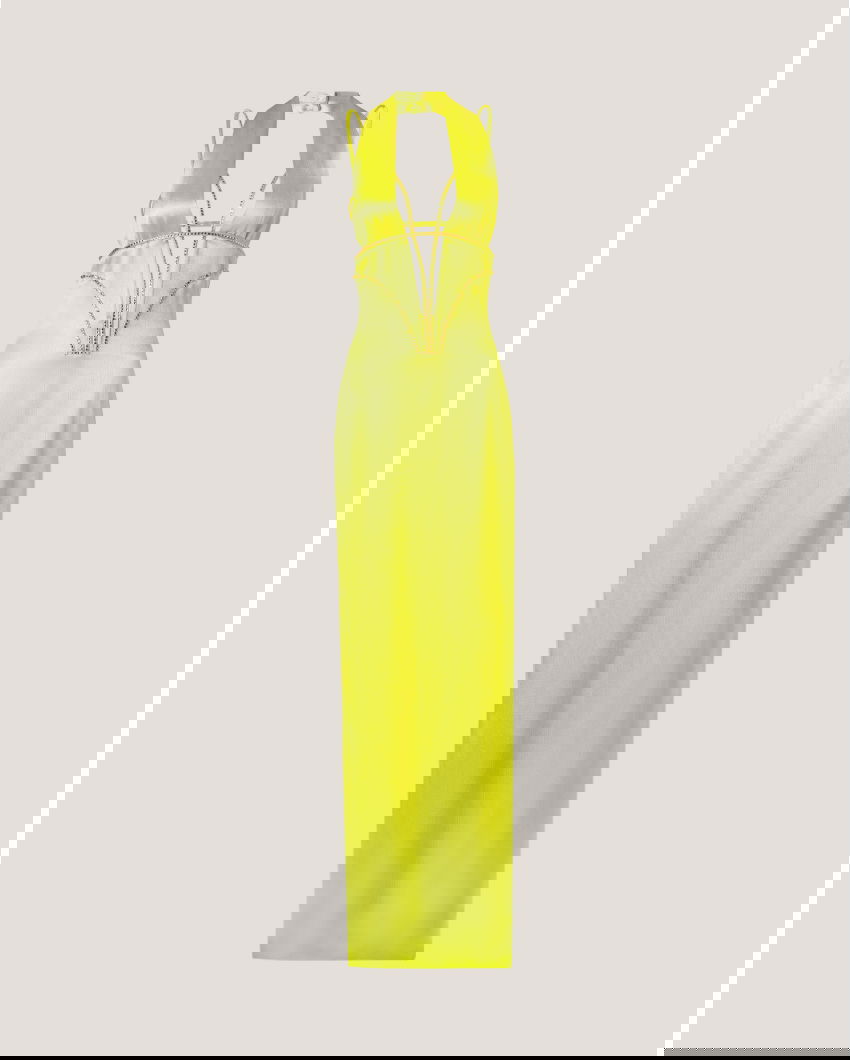 Evening dress with twist