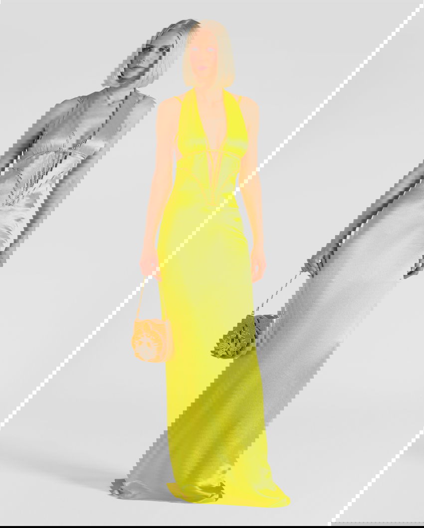 Evening dress with twist