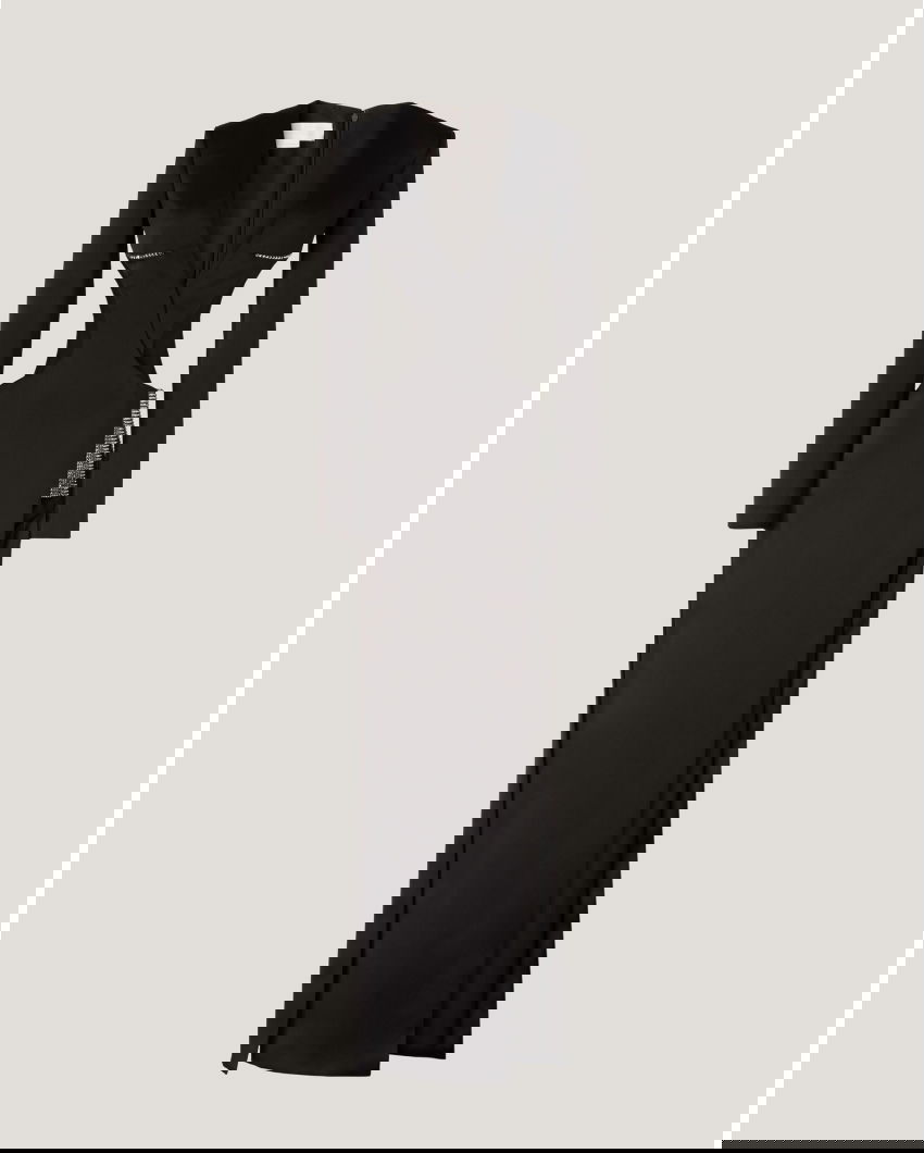 Black evening dress with rhinestones