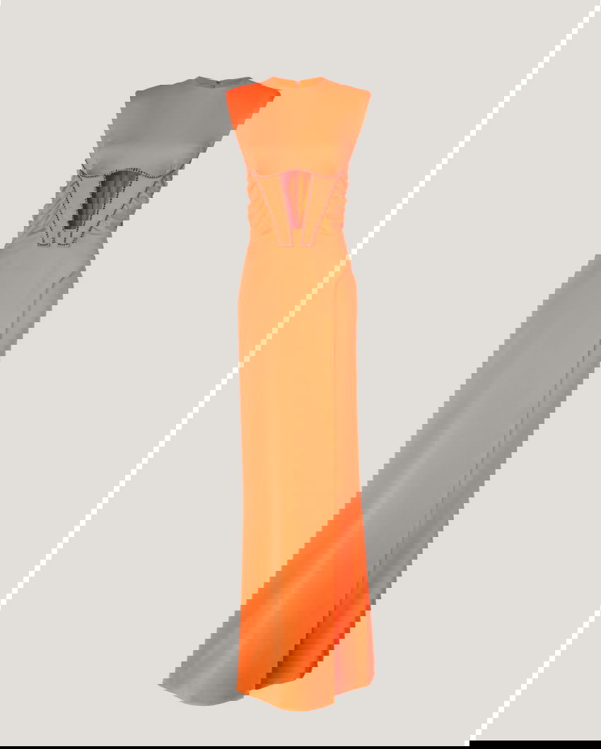 Evening gown with front cut-out