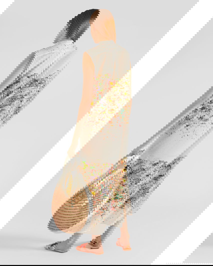 Mykonos patterned shirt dress