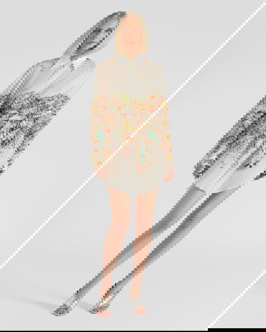 Mykonos printed chemisier