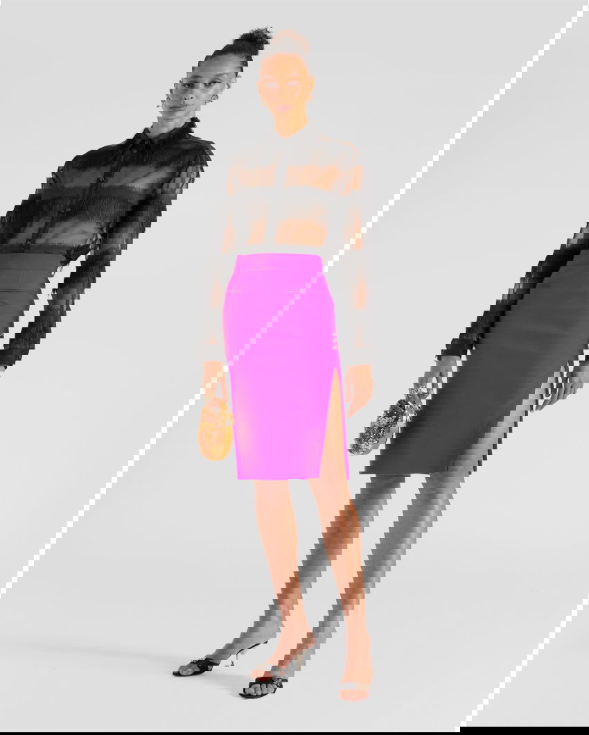 Midi skirt with X appliqués 