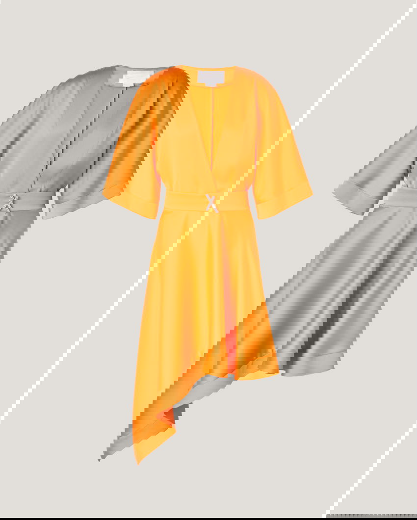 Dress with asymmetrical skirt