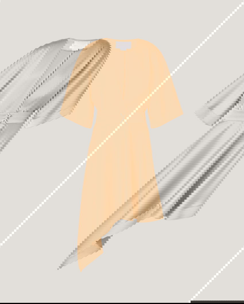 Dress with asymmetrical skirt